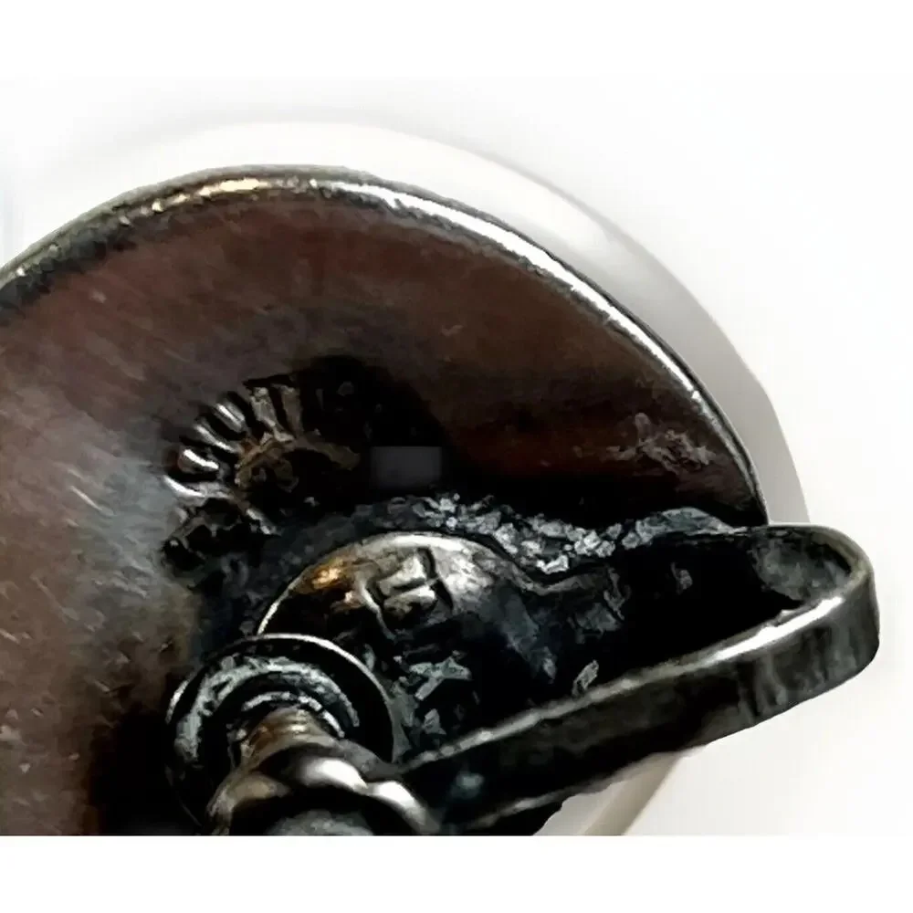 VTG Gutierrez Taxco RAM Skull Modernist Sterling Silver Earring/Brooch Mexico